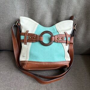 b.o.c. Tri-Panel Leather Crossbody Bag.  10.5”X9”X3.25”. INV25/484